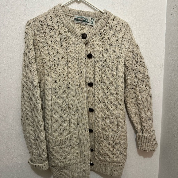 Aran Crafts Wool Cardigan Sweater Ireland 100% Wool Women’s Medium - Picture 1 of 3
